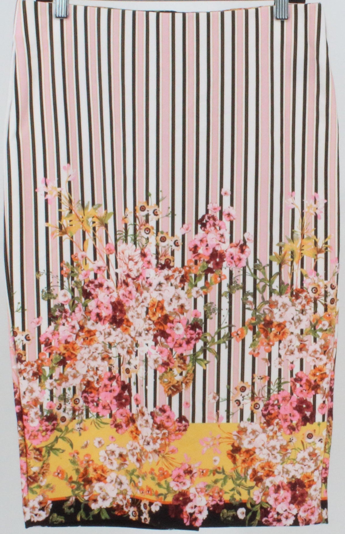 Beige by Eci Multicolor Flower Print and Stripes Skirt