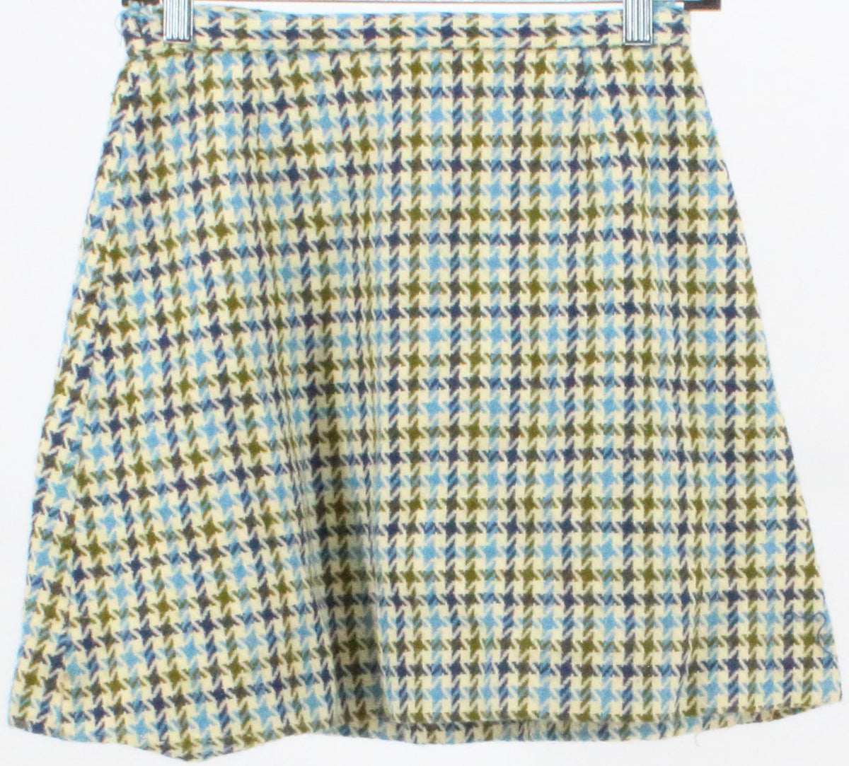 Green and Blue Pied Poule Short Skirt
