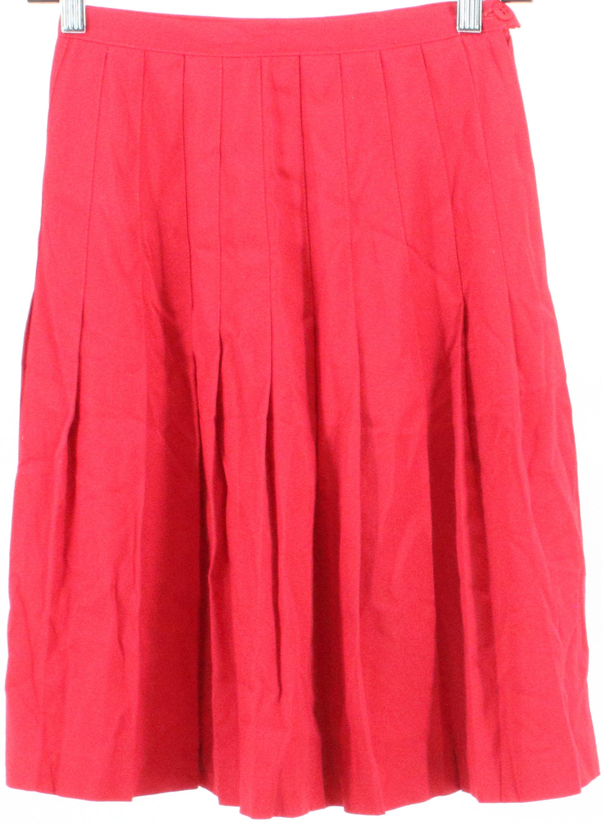 Diane Richard Red Pleated Skirt