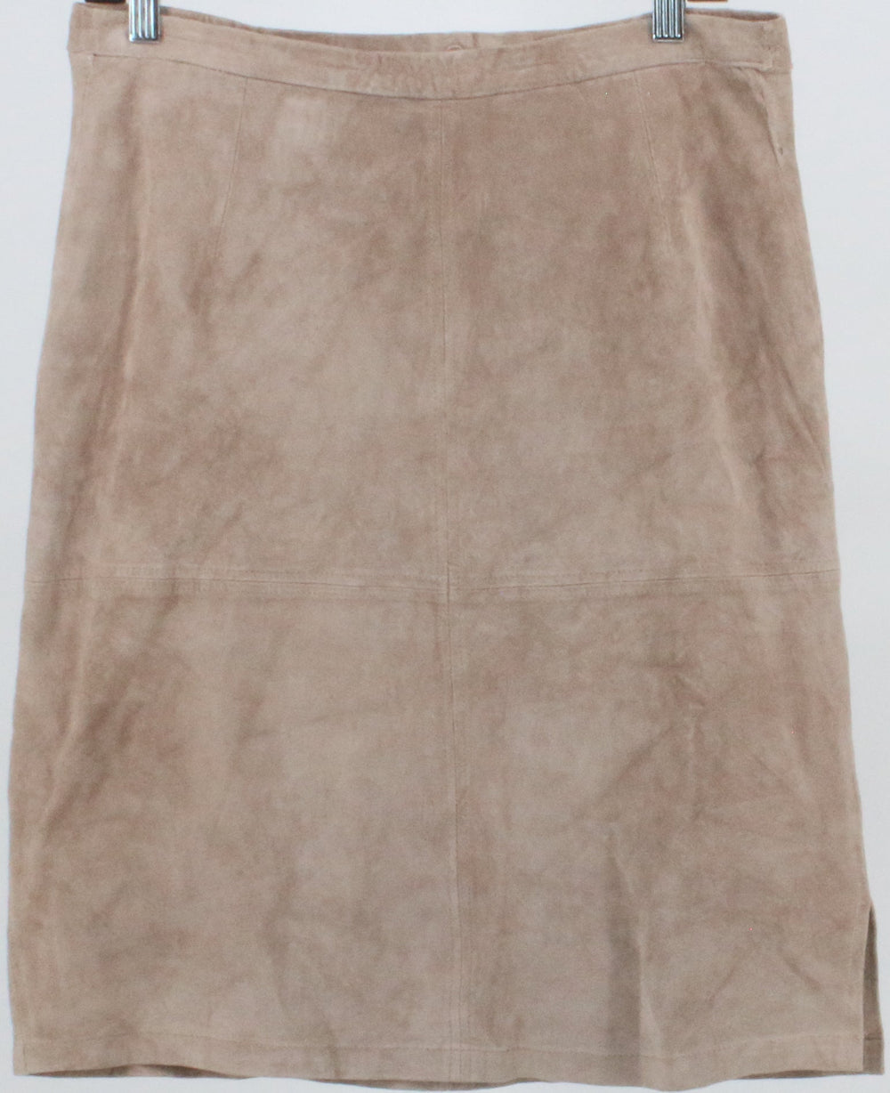 Linea by Louis Dell'Olio Beige Leather Skirt