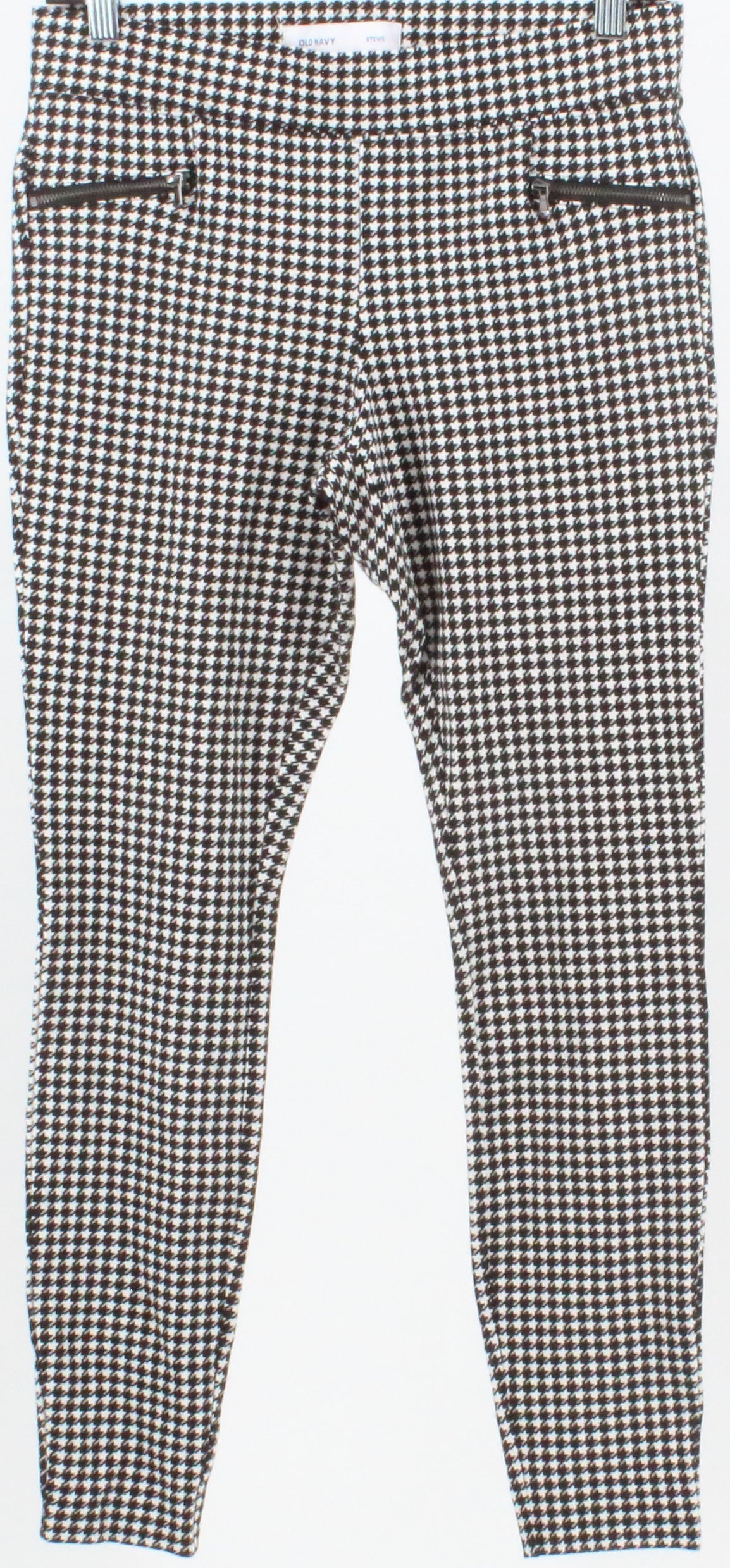 Old Navy Black and White Pied Poule Print Legging Pants