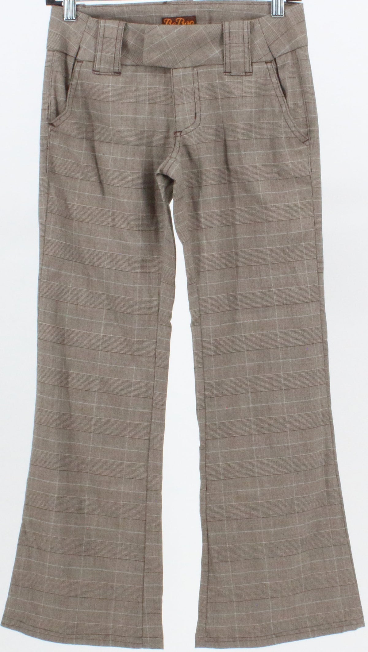 Be Bop Brown Flare Plaid Pants