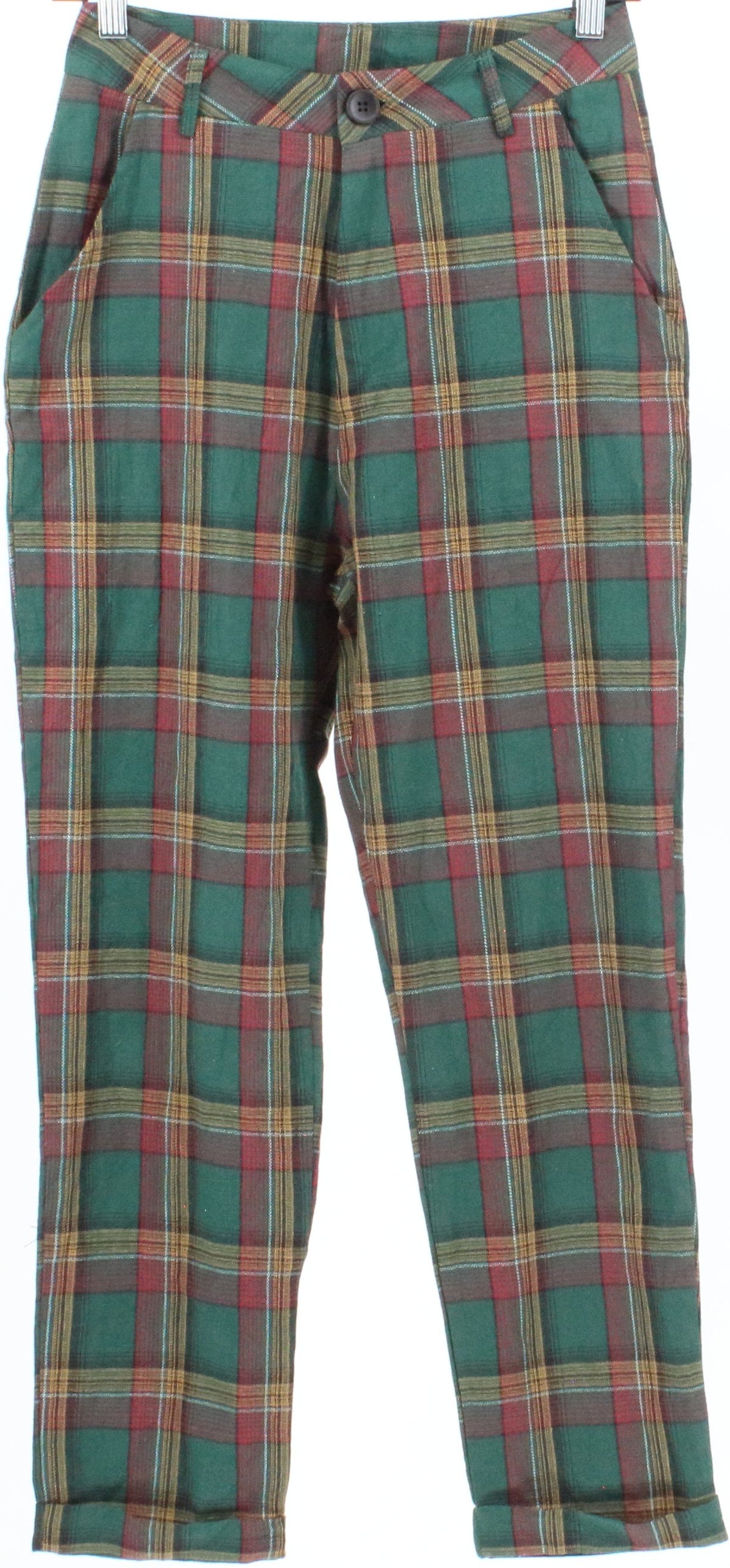 Shein Green Plaid Pants