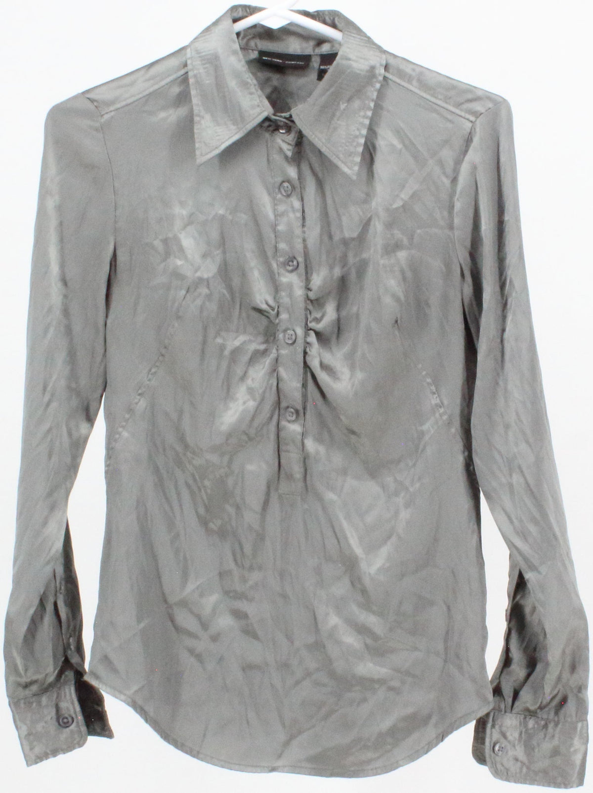 New York & Company Light Green Satin Shirt