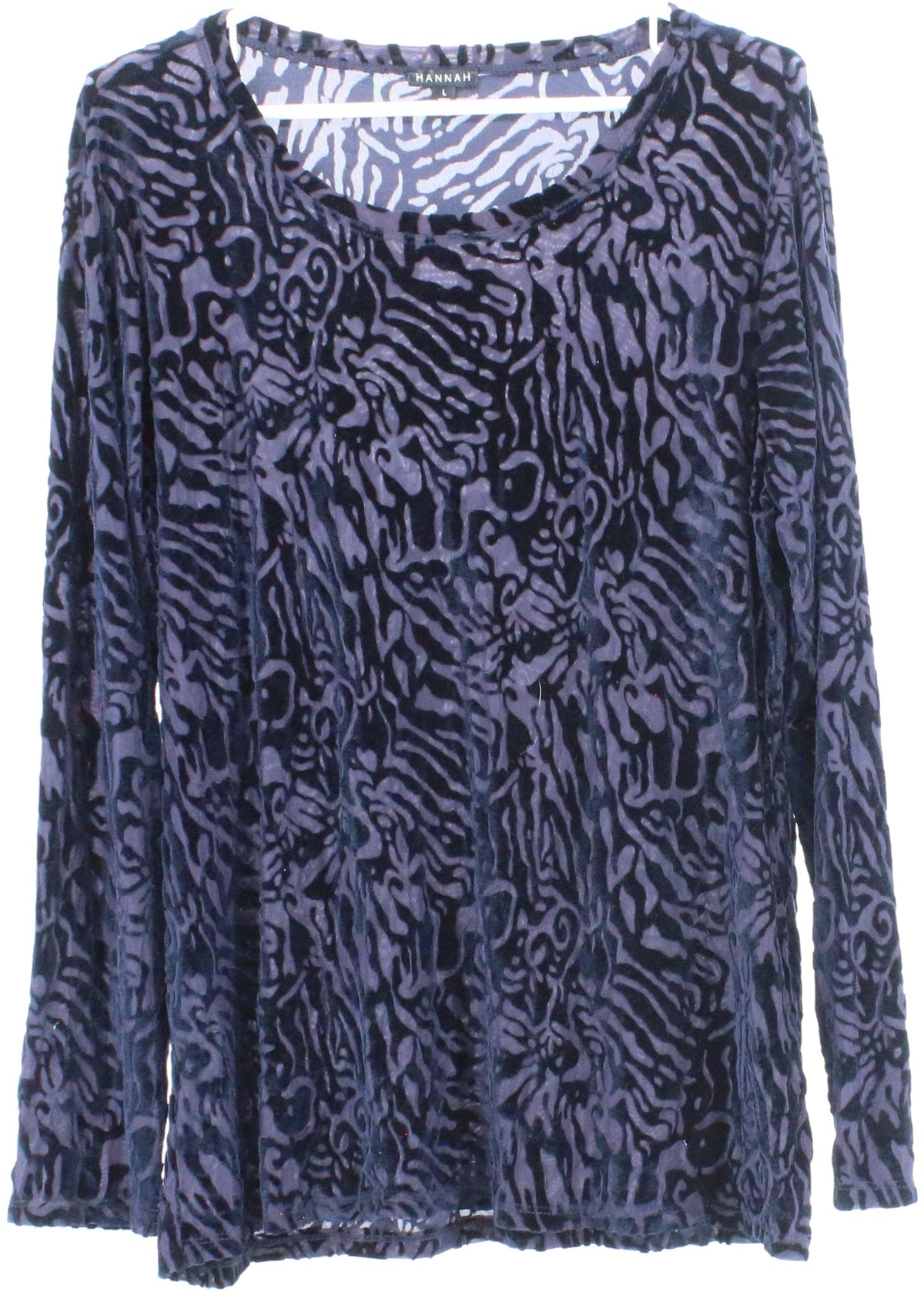 Hannah Navy Blue Devore Top