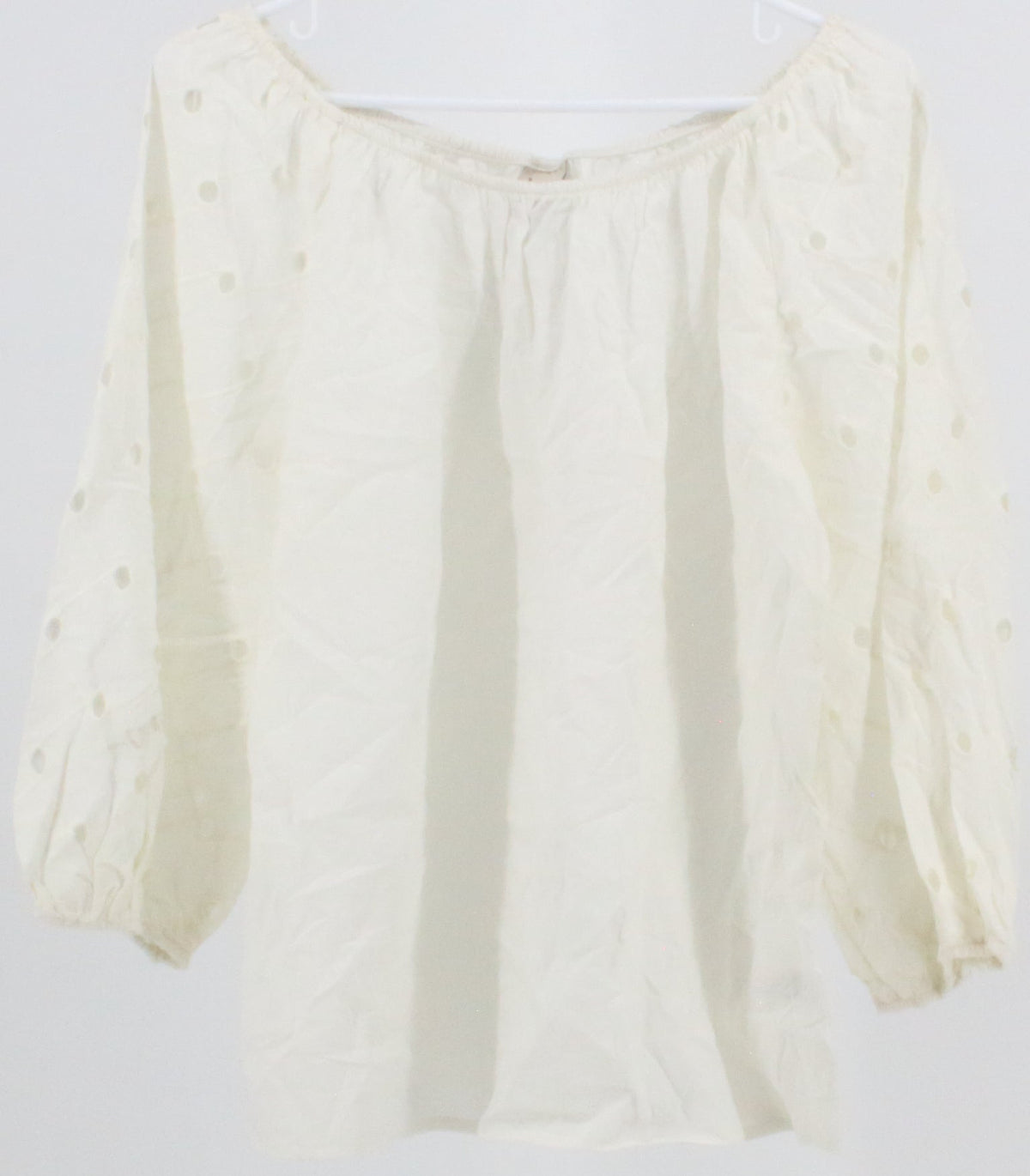 A New Day Off White Perforated Sleeves Top
