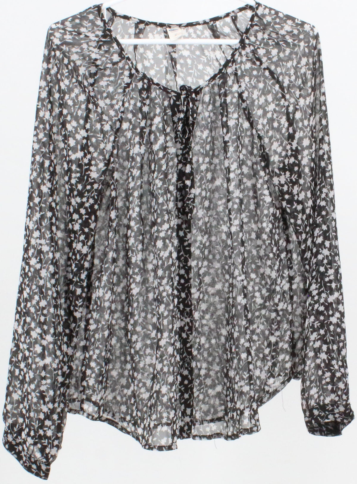 Old Navy Black and White Flower Print Top