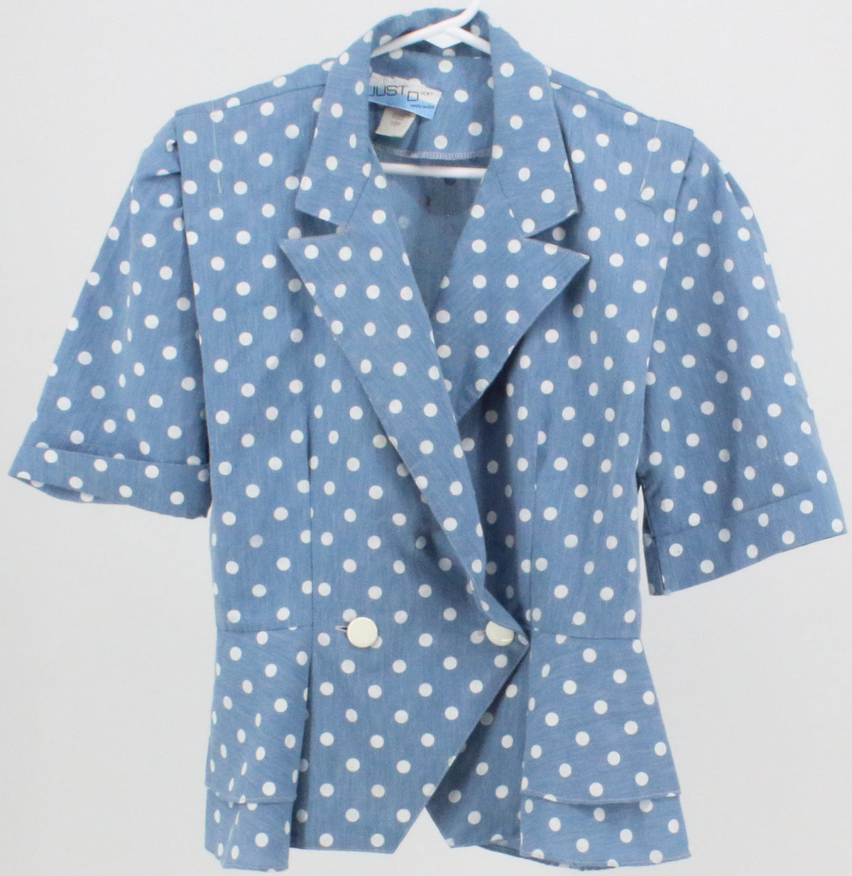 Just Duck Blue and White Dots Top