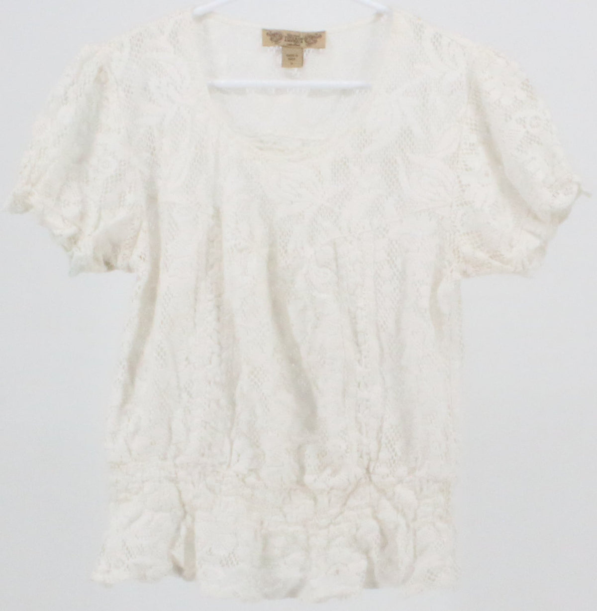 Nine West Vintage America White Lace Top