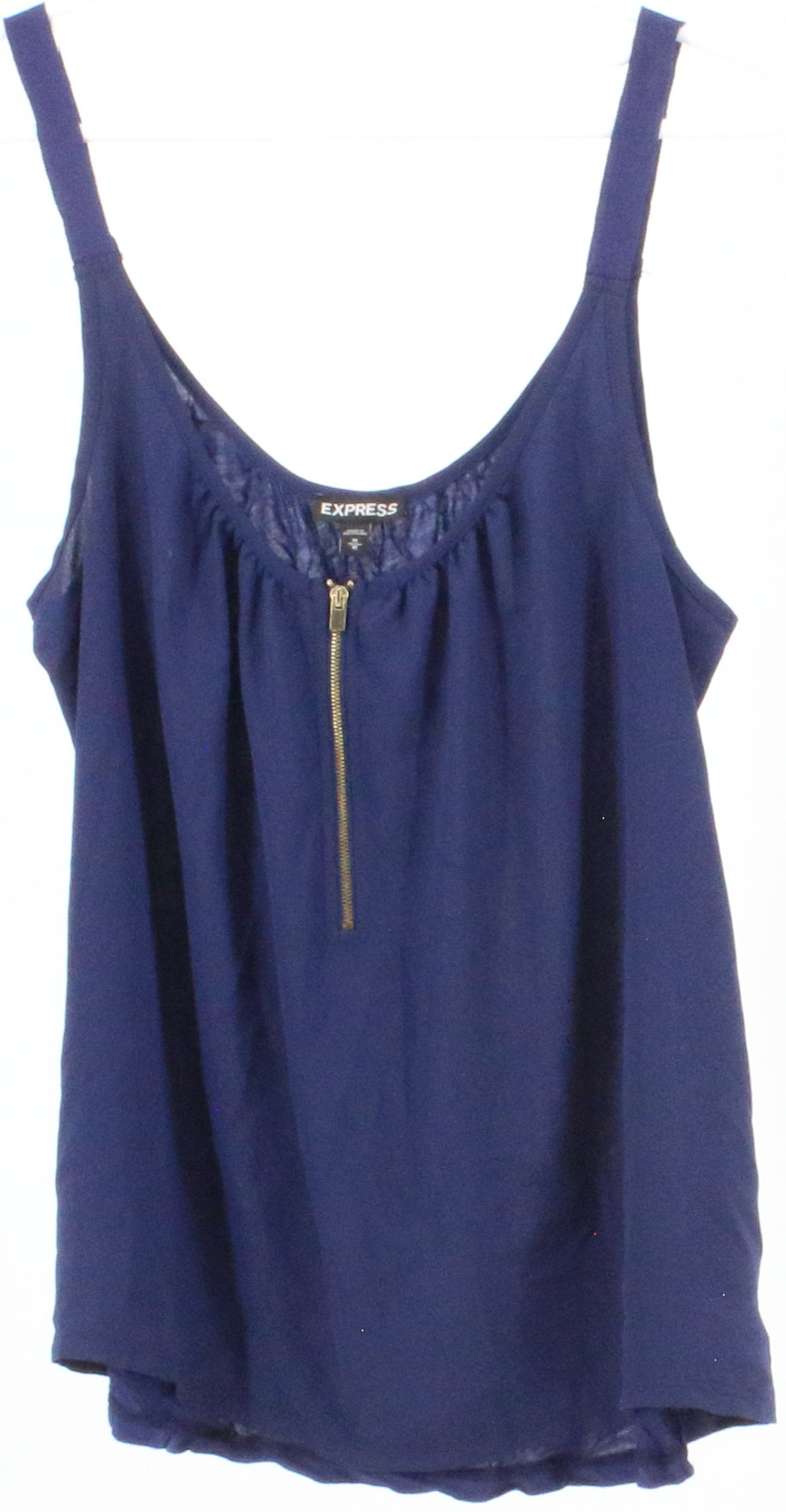Express Navy Blue Zipper Tank Top
