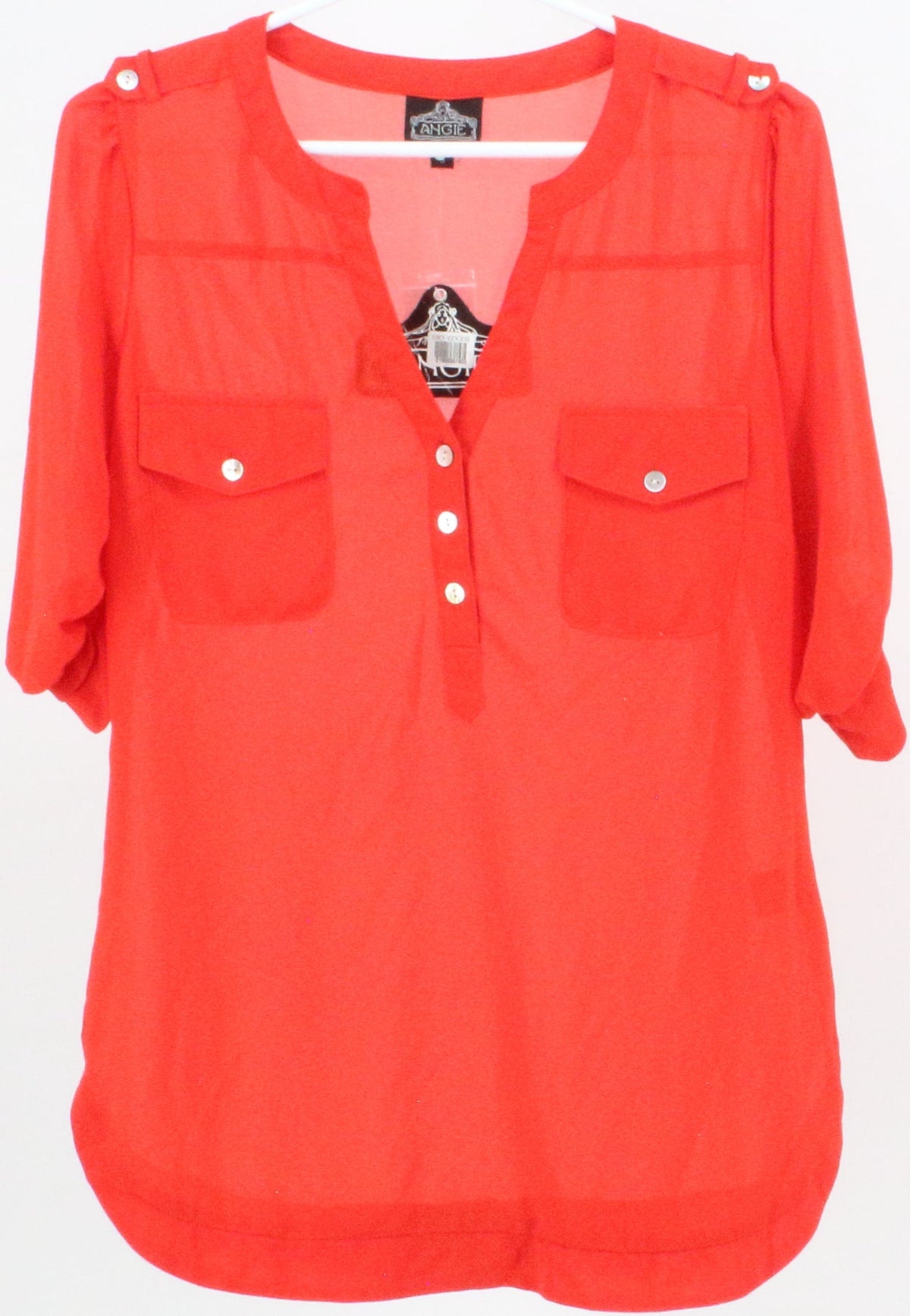 Angie Red Buttons Top