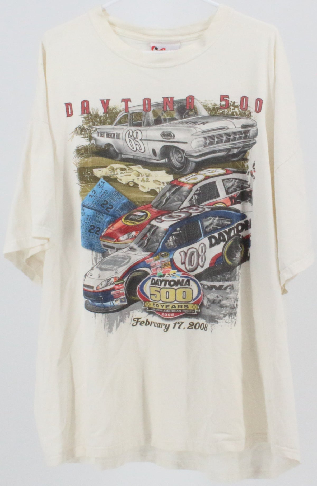 Chase Authentics Daytona 500 The Great American Race Off White T-Shirt