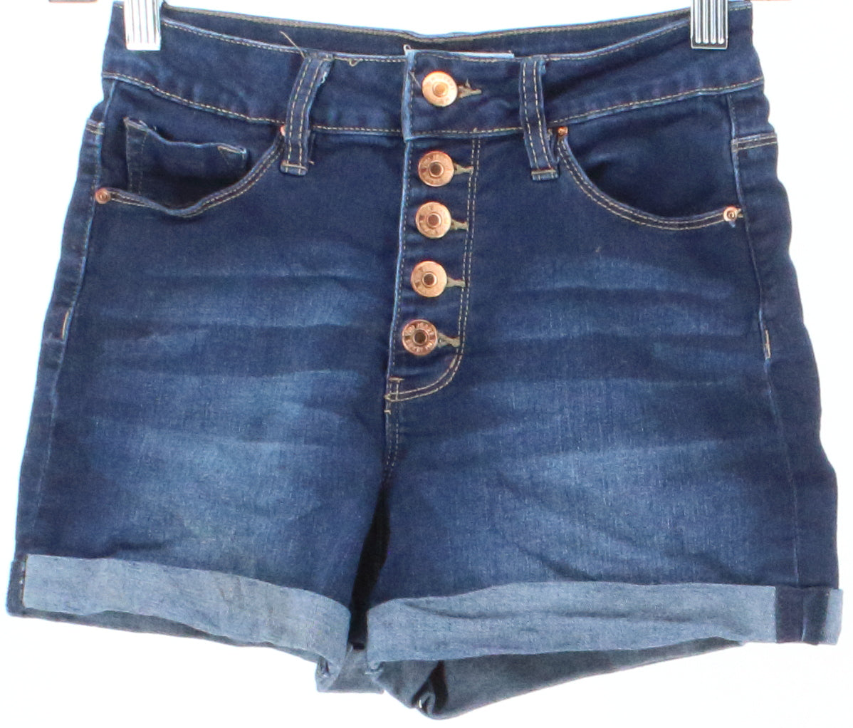 YMI High Rise Dark Blue Wash Denim Mini Shorts