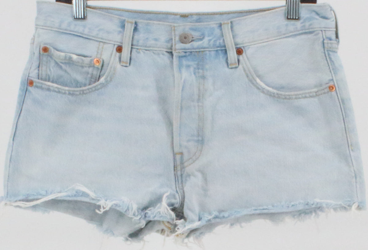 Levis 501 Light Blue Wash Denim Shorts