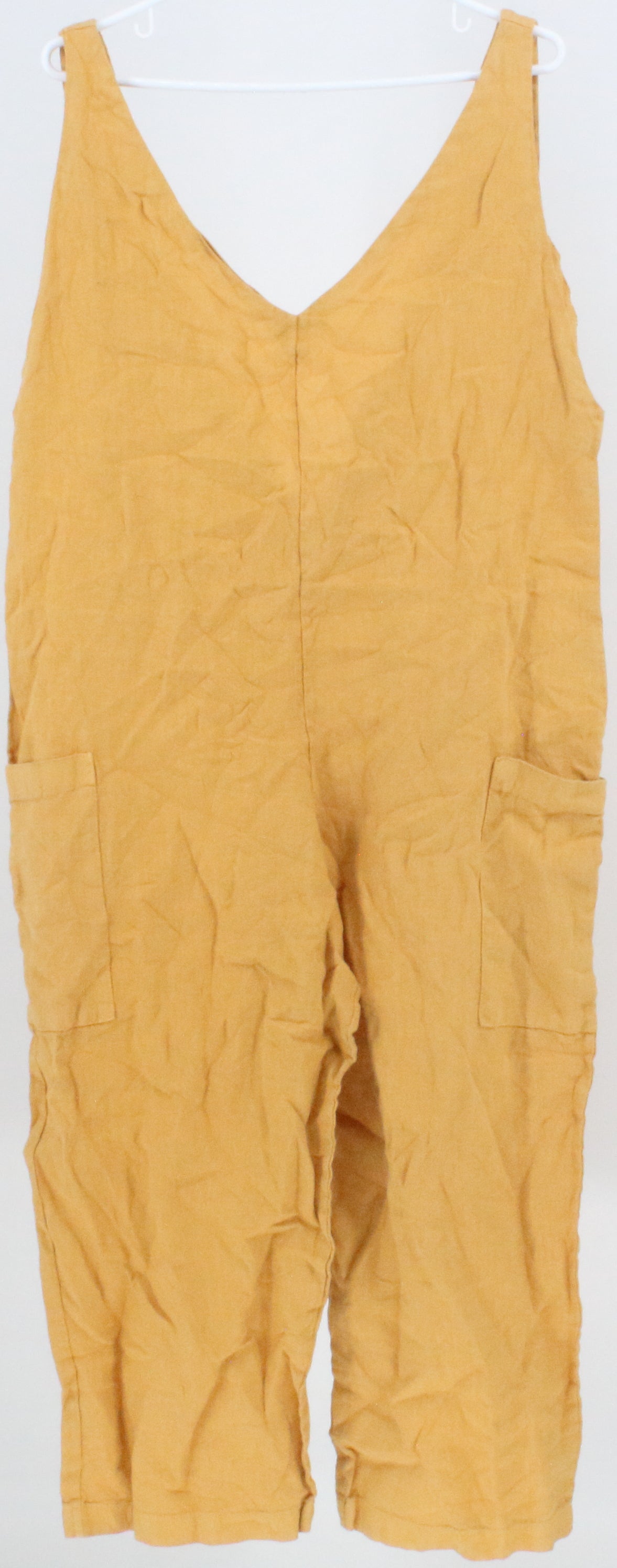 Sol Sister Yellow V Neck Linen Jumpsuit