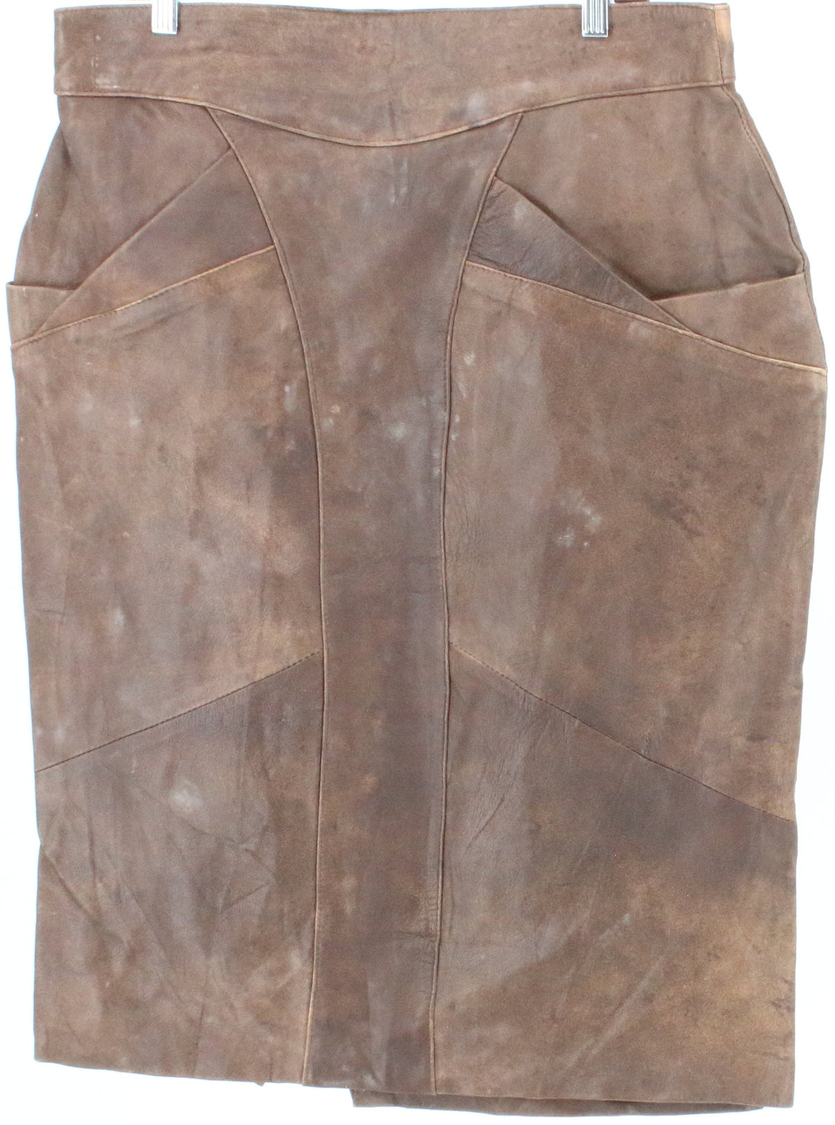 Farra Fashion Brown Leather Skirt