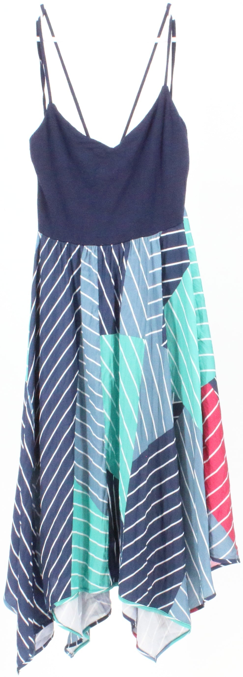 Gap Navy Blue and Multicolor Striped Dress
