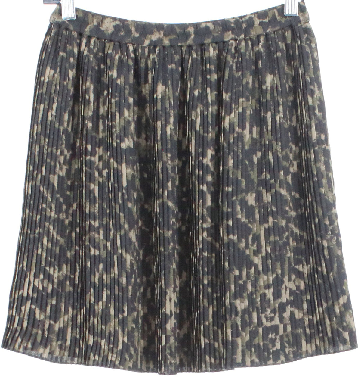 H&M Black and Beige Print Pleated Skirt
