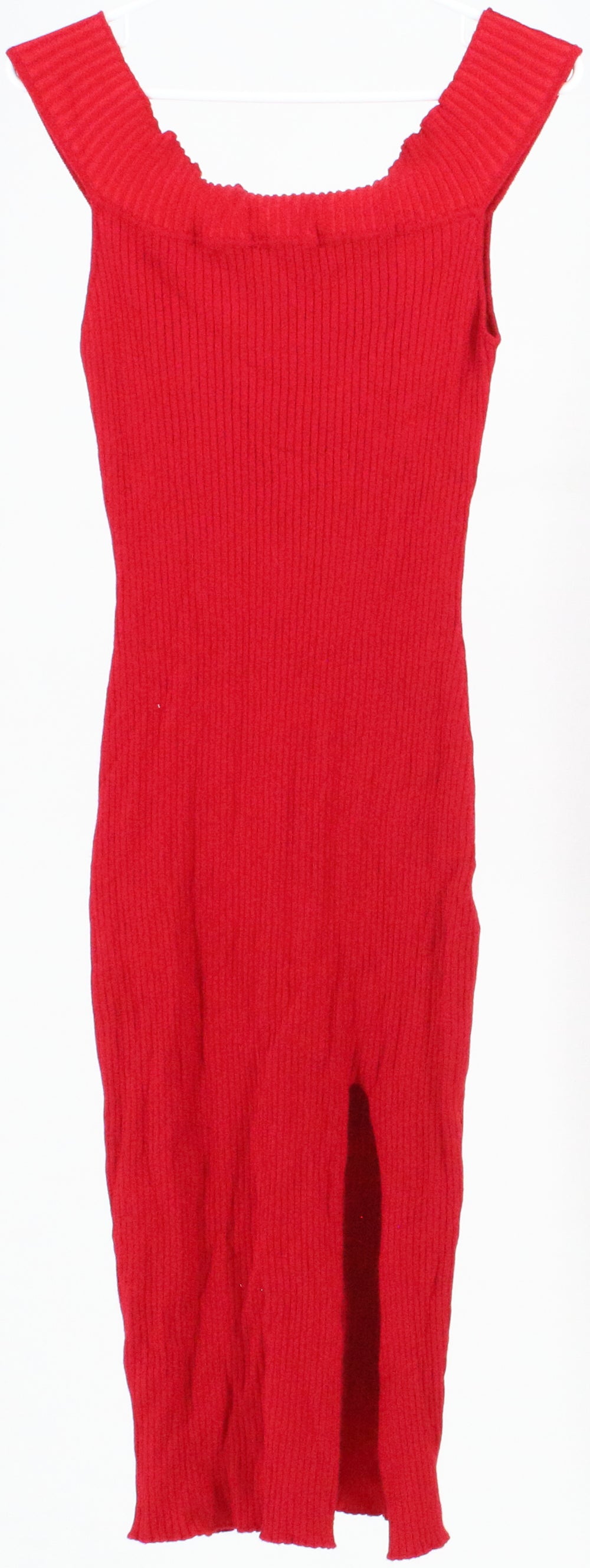 About Us Red Knit Dress