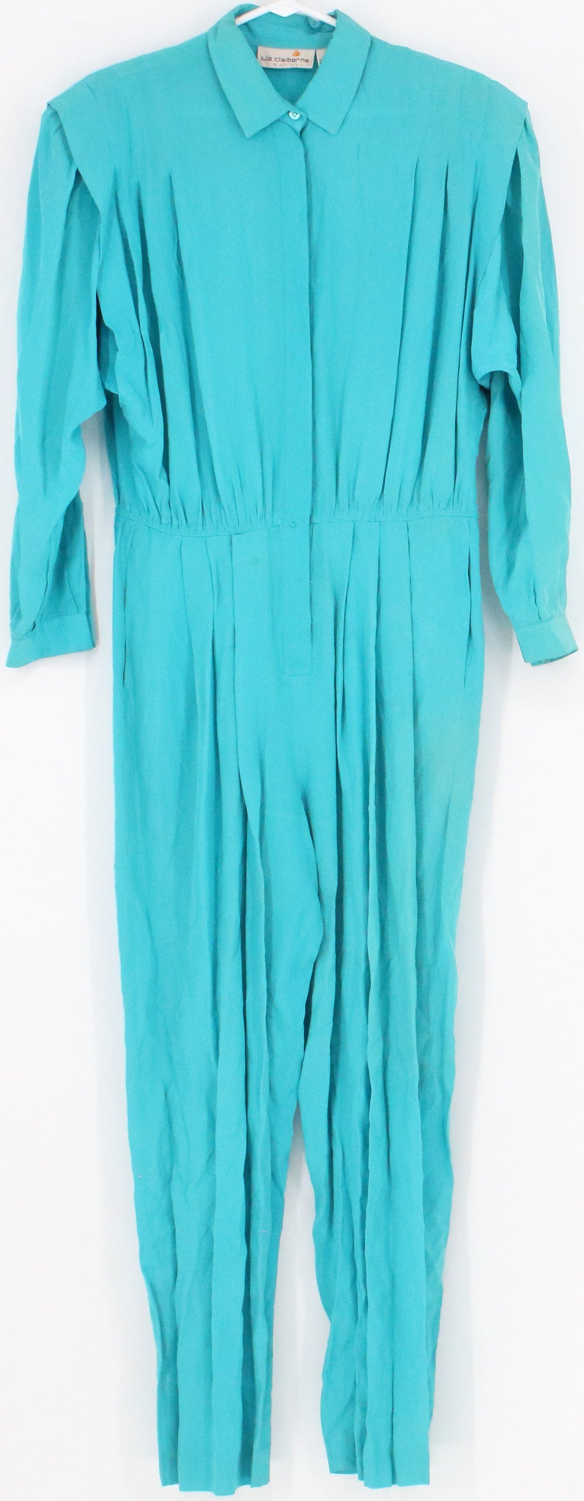 Liz Claiborne Turquoise Silk Jumpsuit