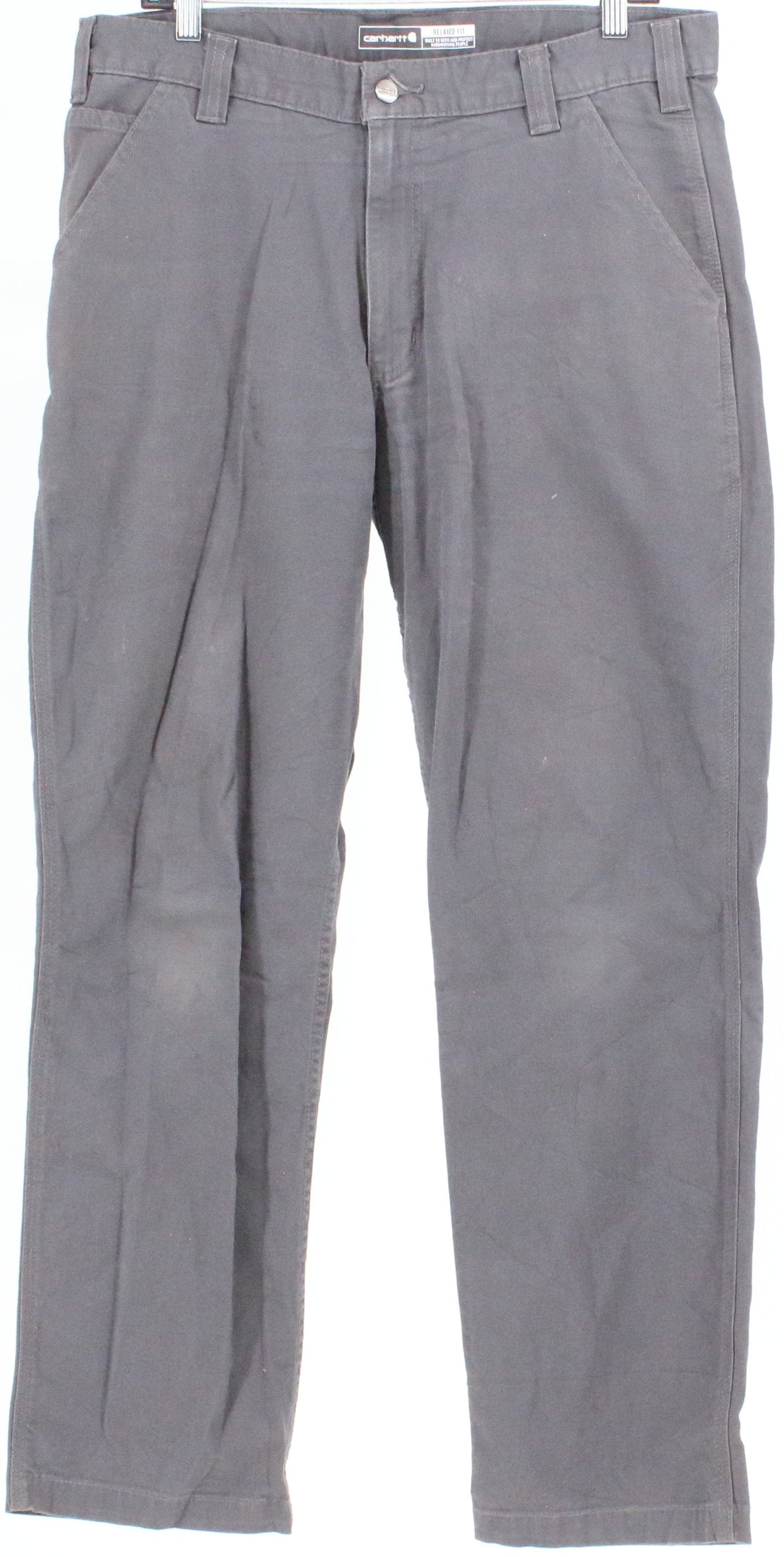 Carhartt Rugged Flex Relaxed Fit Grey Canvas Double-Front Utility Work Pants