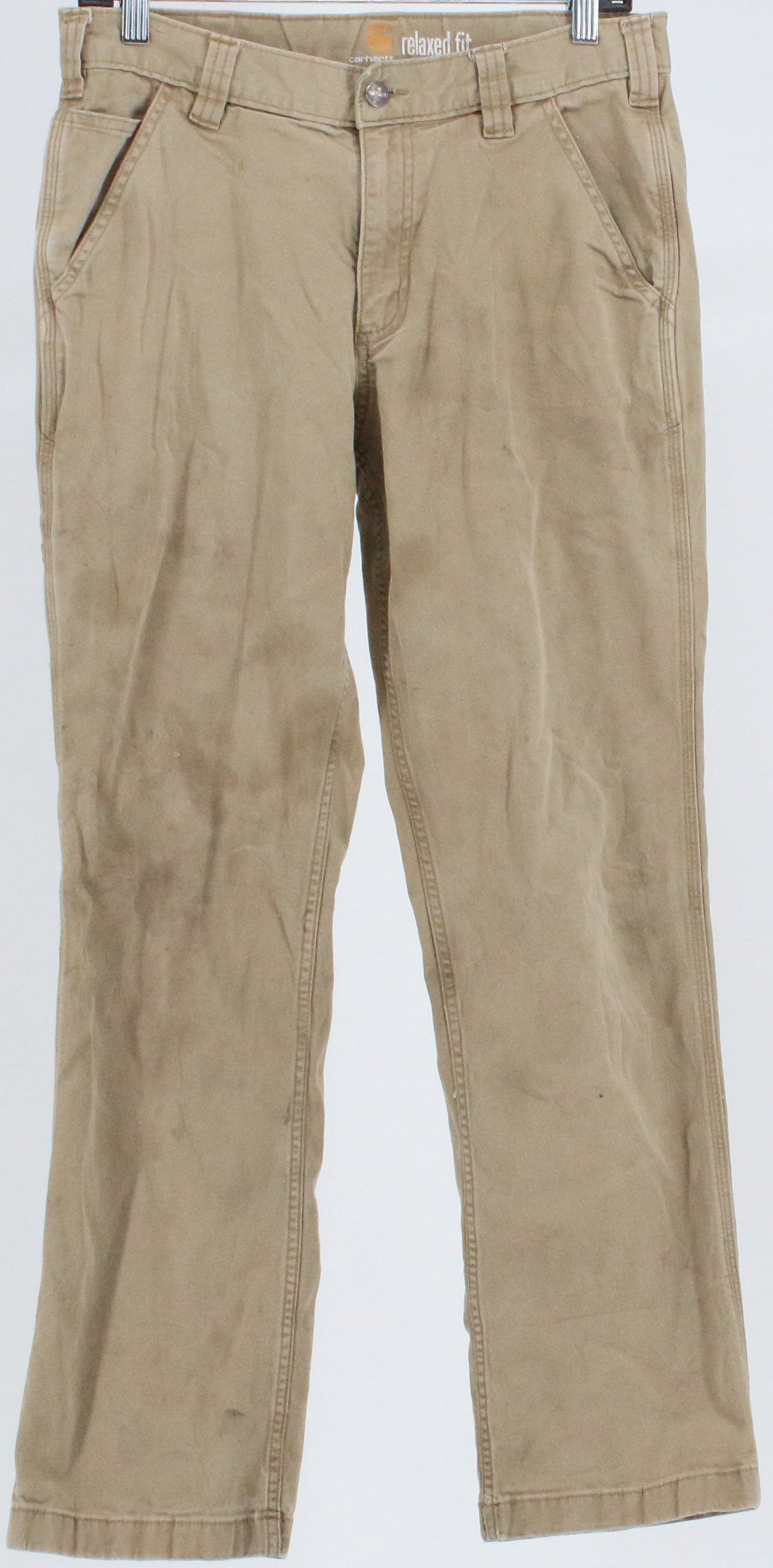 Carhartt Beige Relaxed Fit Diagonal Right Back Pocket Pants