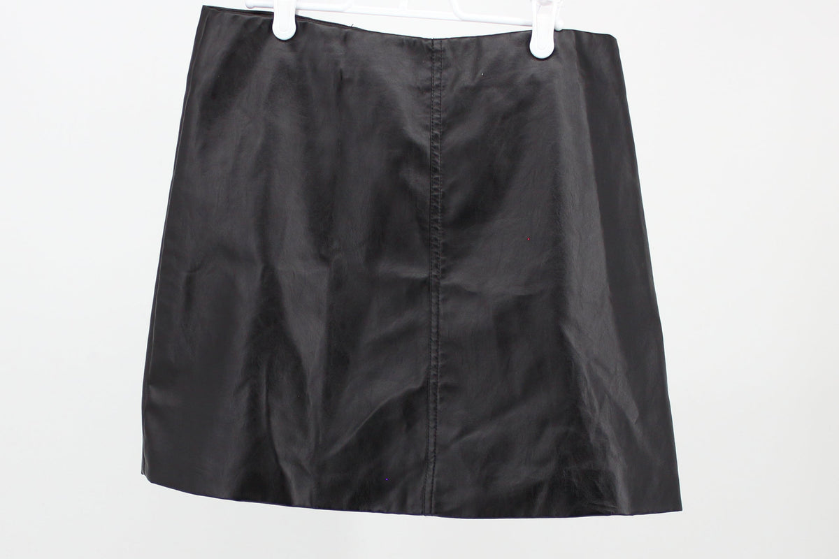 Vegan leather Black Mini Skirt