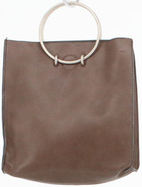 Load image into Gallery viewer, Brown Small Hand Purse With Matte Silver Metal Handle
