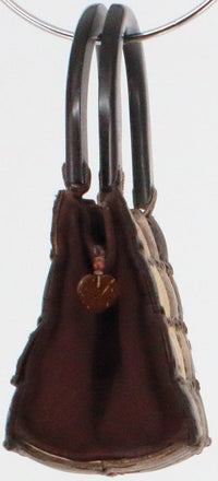 Load image into Gallery viewer, Brown and Beige Wooden Handle Purse
