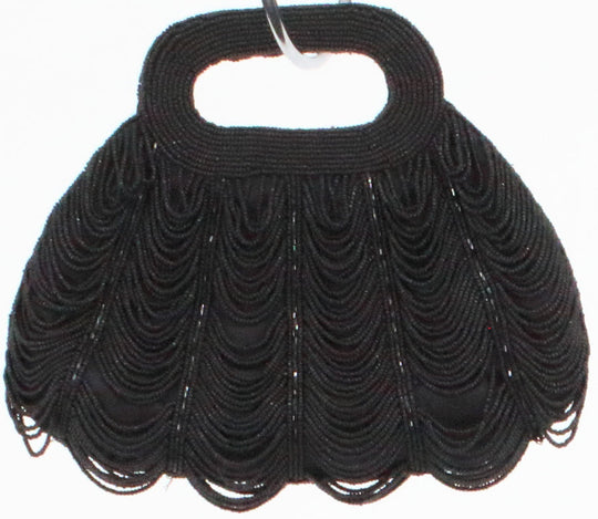 La Regale Black Embroidered Mini Purse