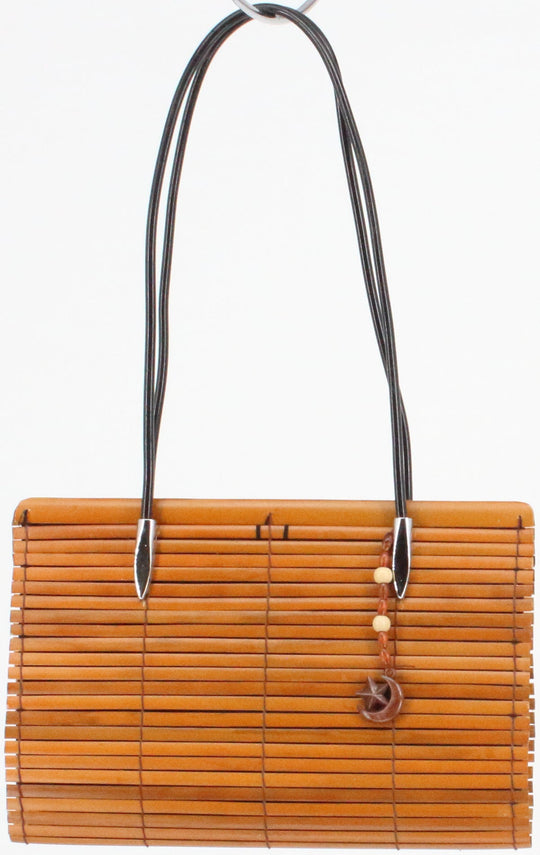 Caramel Bamboo Strips Purse