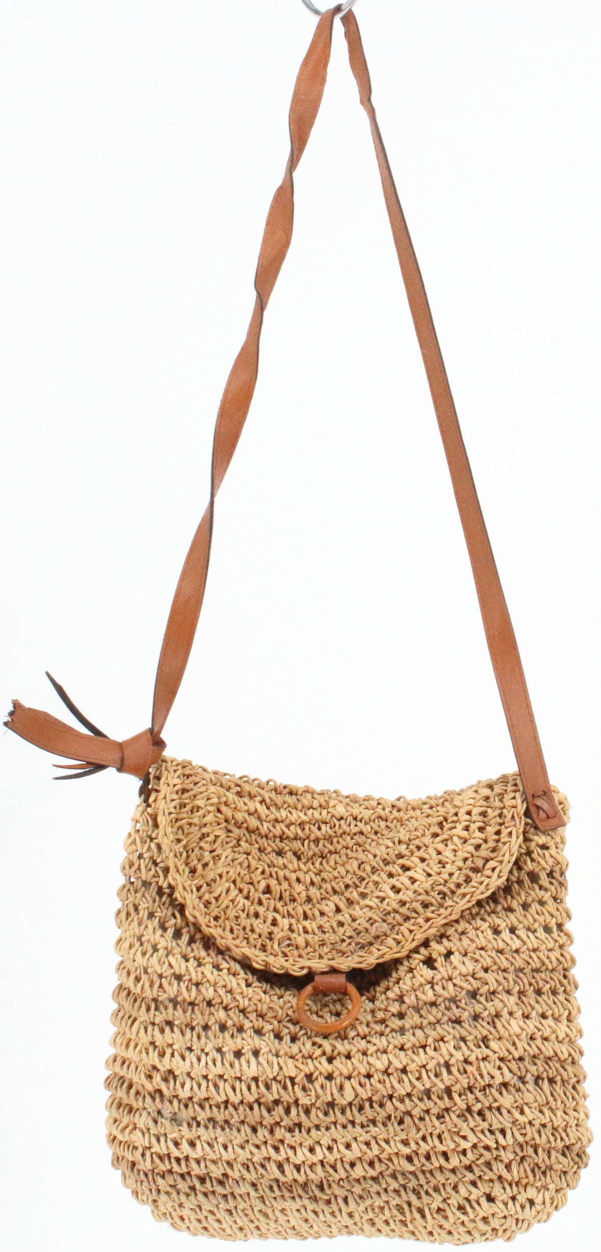 Beige Straw Medium Bag