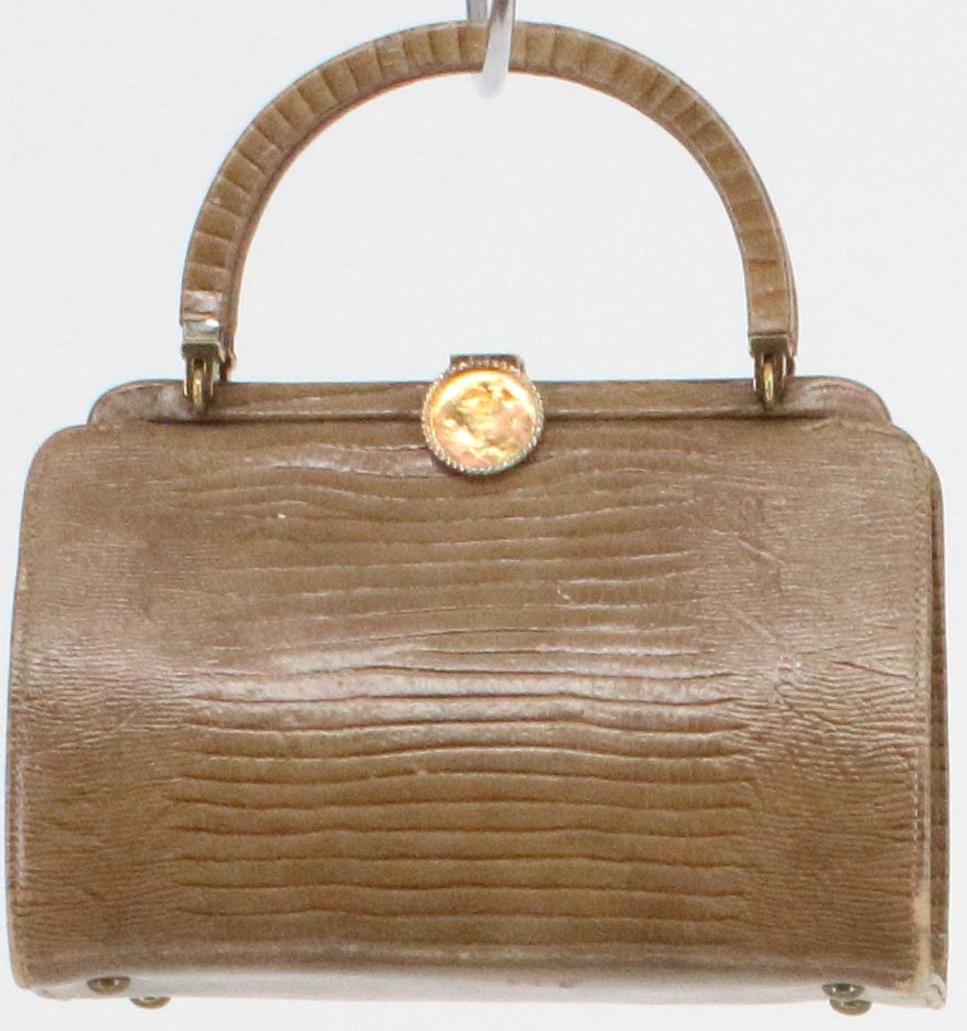 Beige Croco Mini Handbag