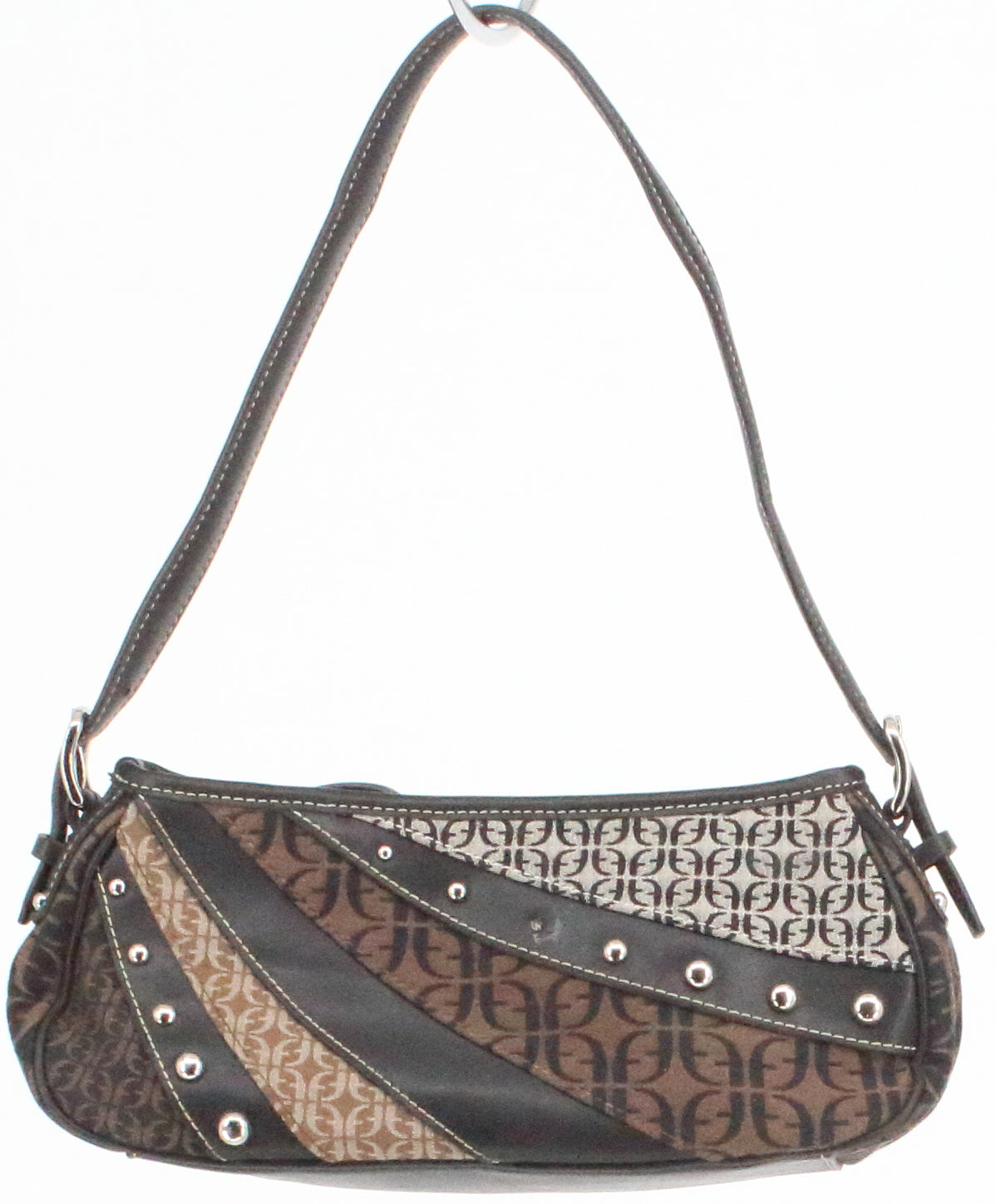 Fossil Black Brown and Beige Print Mini Purse