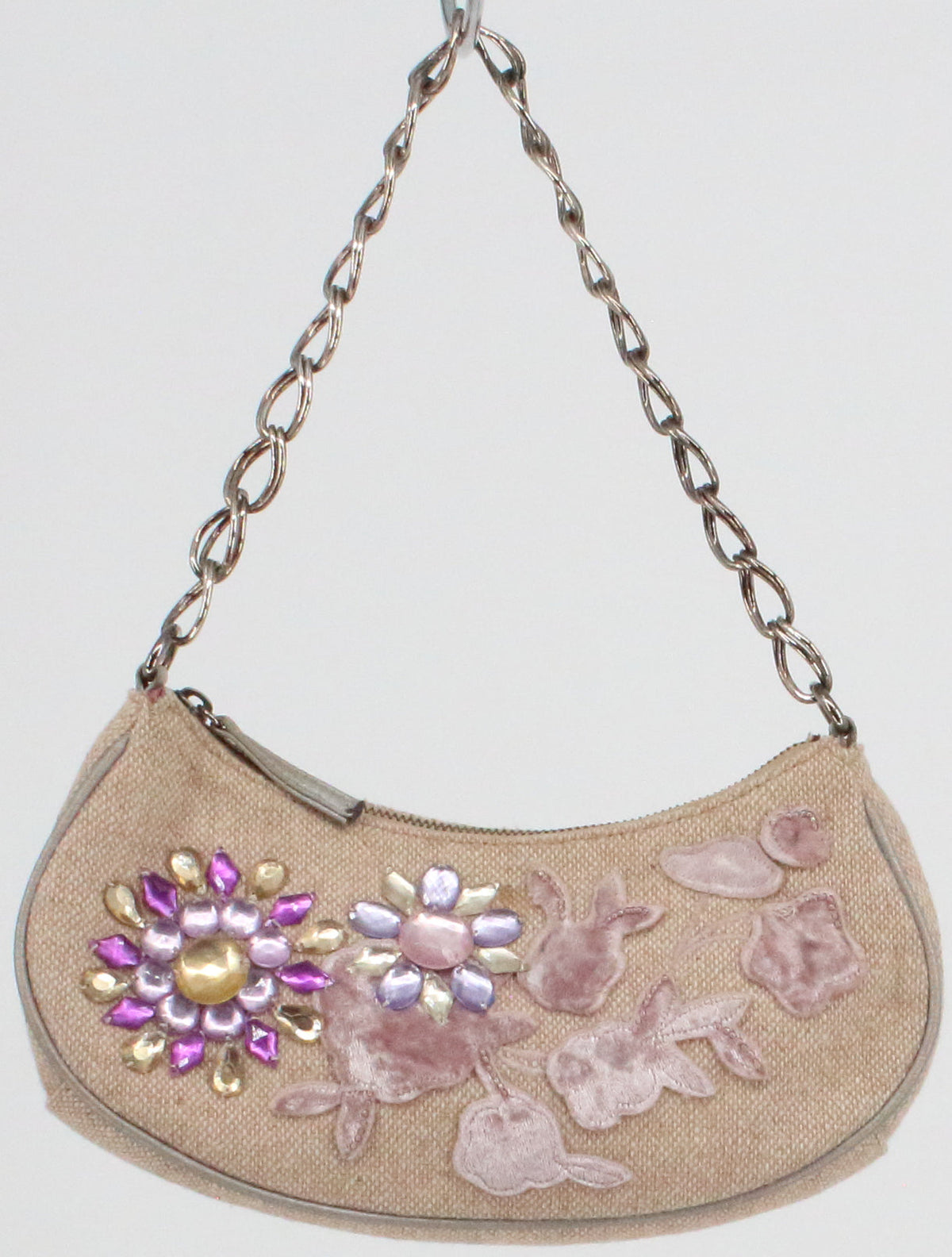 Guess Beige Embroidered Small Purse