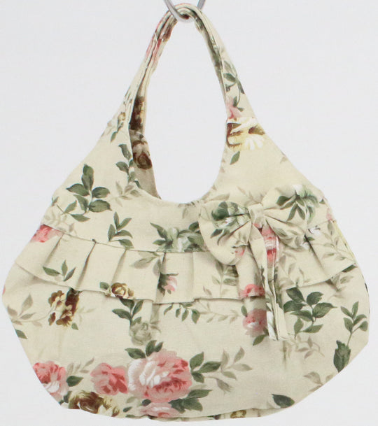 Beige Flower Print Small Purse