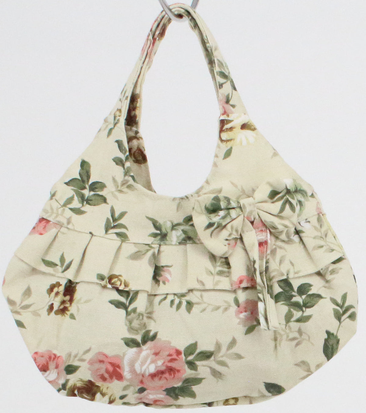 Beige Flower Print Small Purse