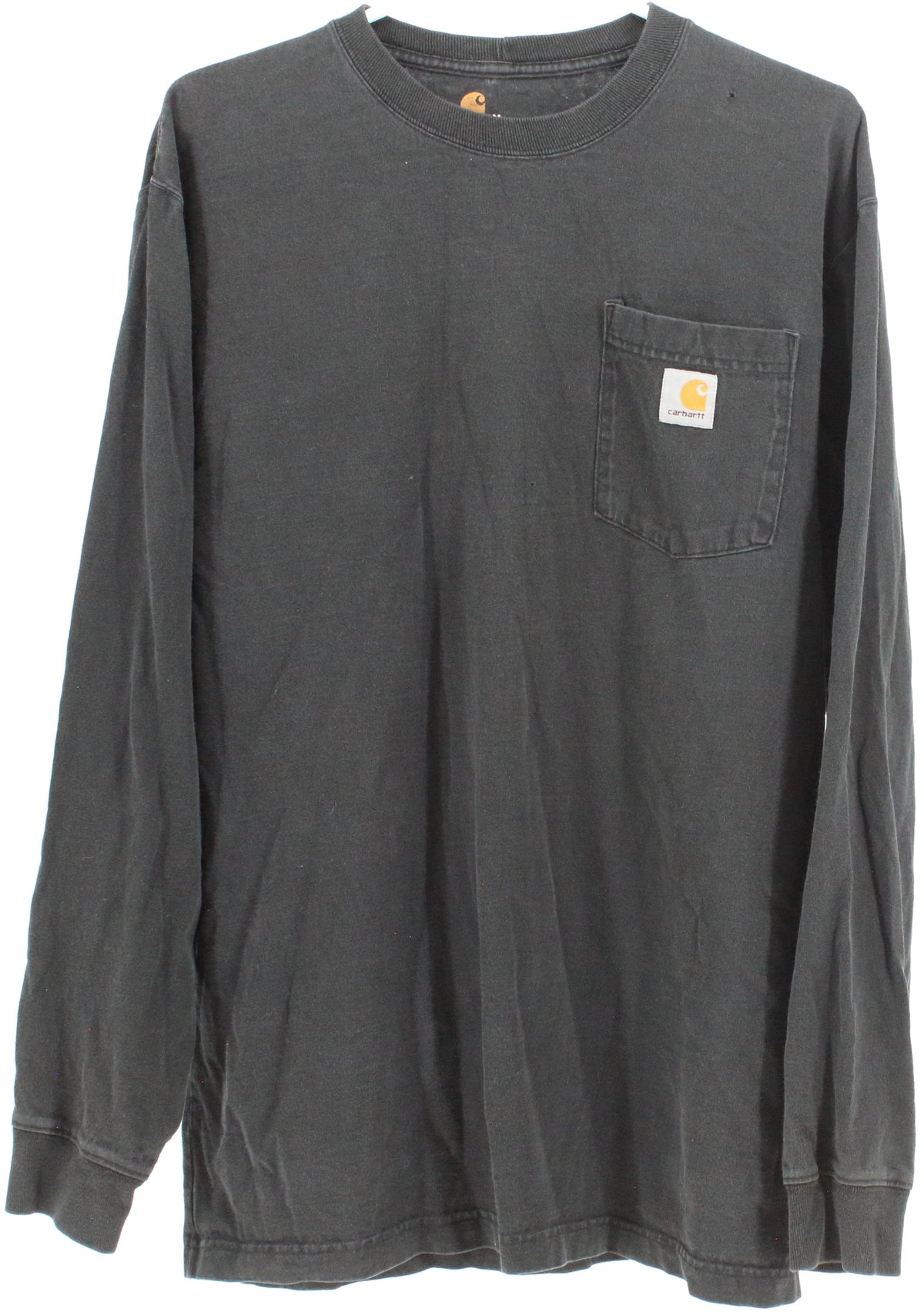 Carhartt Dark Grey Front Pocket Long Sleeve T-Shirt
