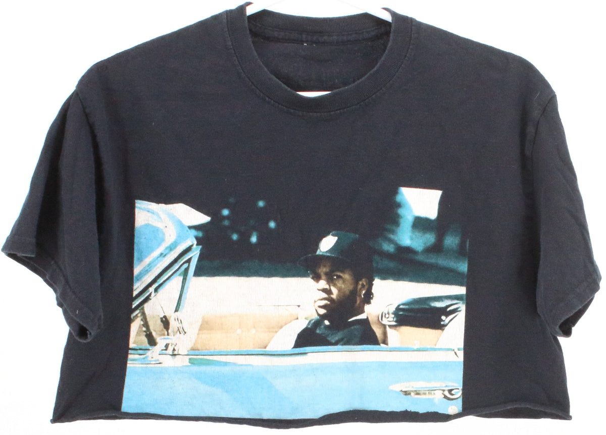 Black Front Ice Cube Cropped T-Shirt