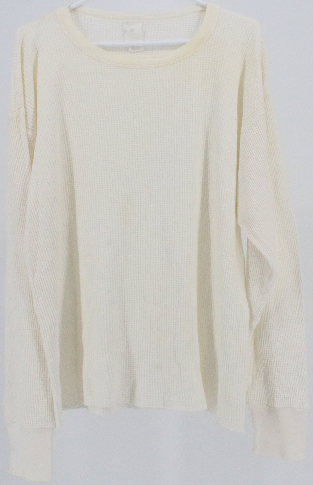 Off White Textured Long Sleeve T-Shirt