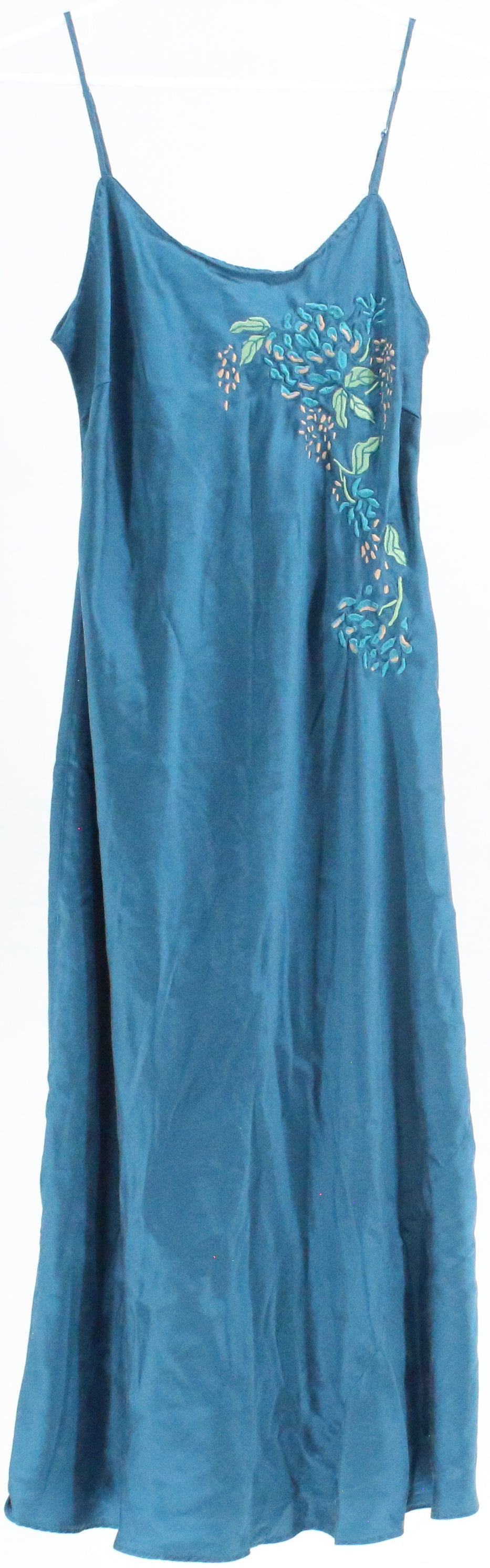 Winter Silks Blue Embroidered Slip Dress