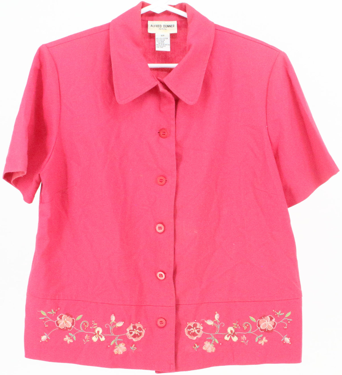 Alfred Dunner Petite Pink Short Sleeve Blouse