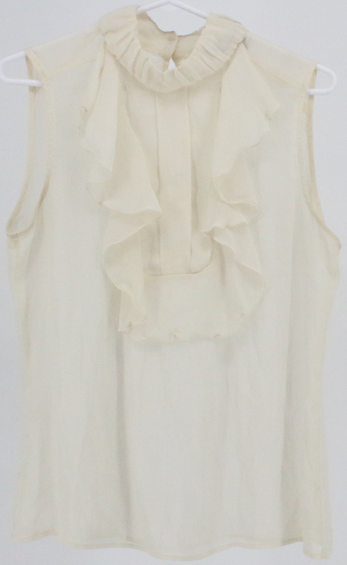 Tex by Max Azria Off White Ruffle Tank Top