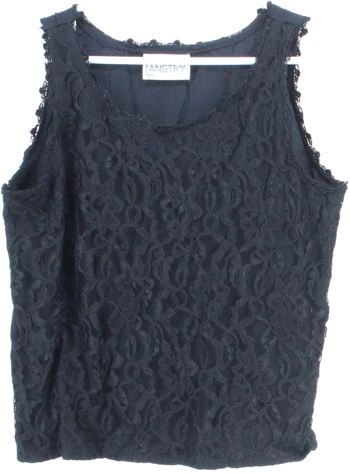 Langtry Black Front Lace Tank Top