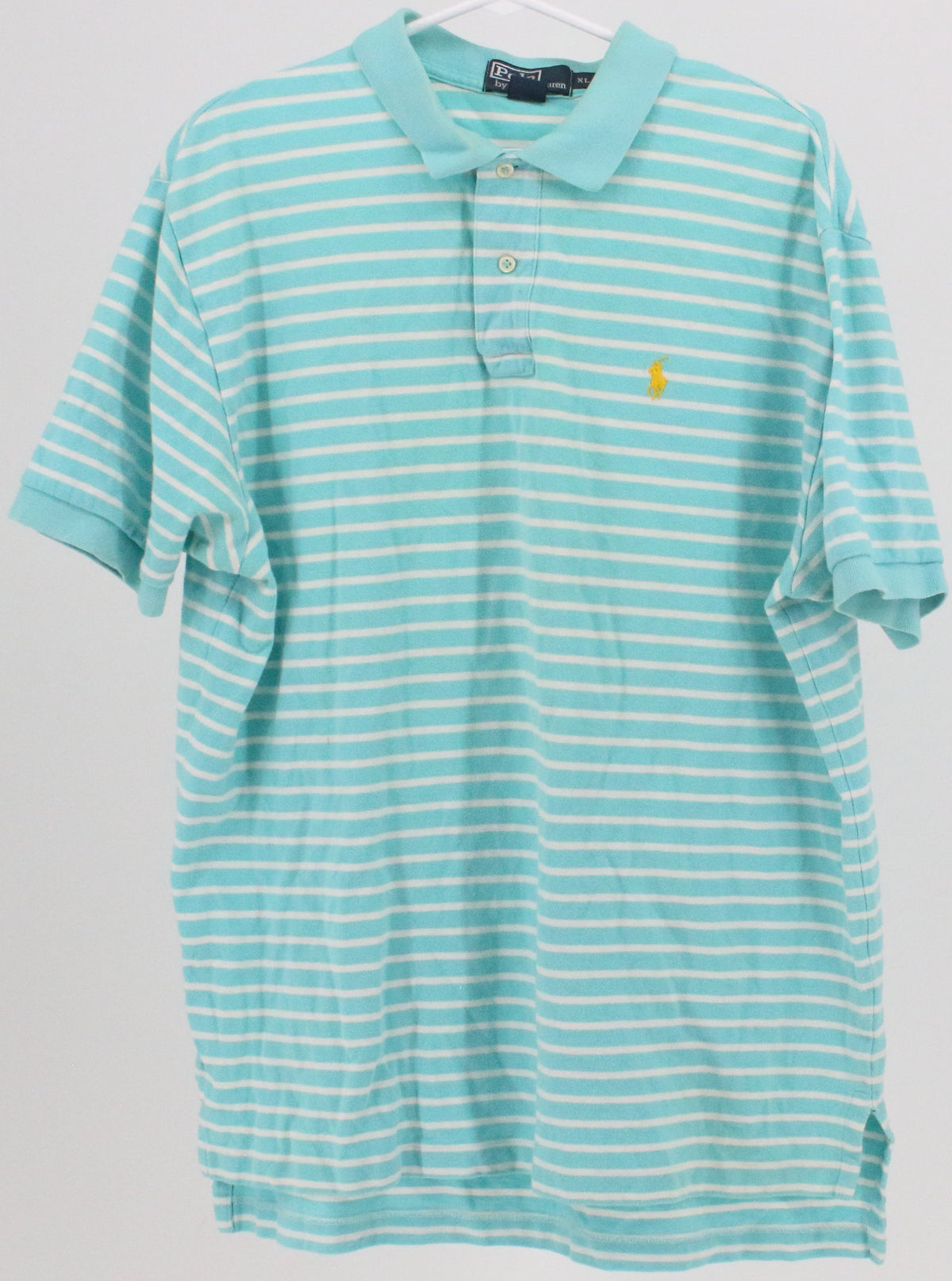 Polo by Ralph Lauren Turquoise and White Striped Golf Shirt
