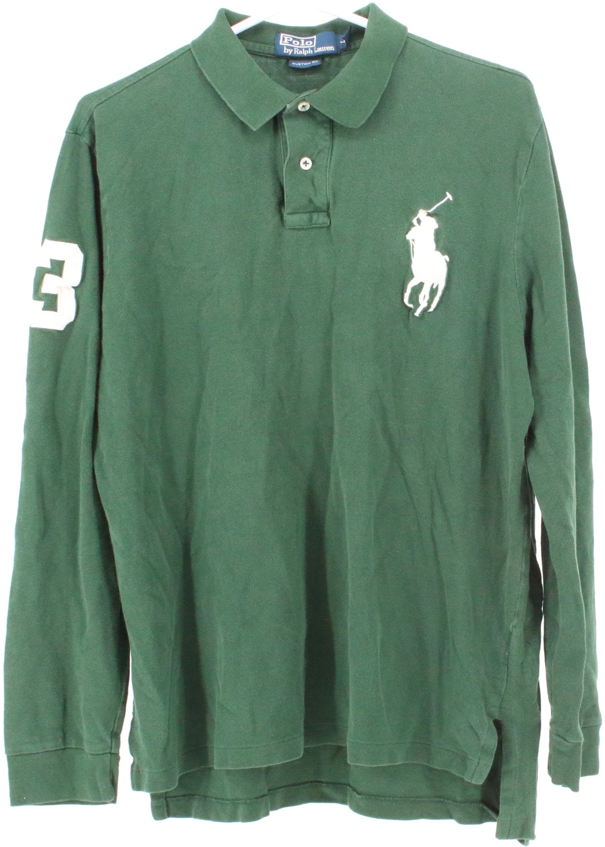 Polo by Ralph Lauren Green Long Sleeve Large Logo Golf Shirt
