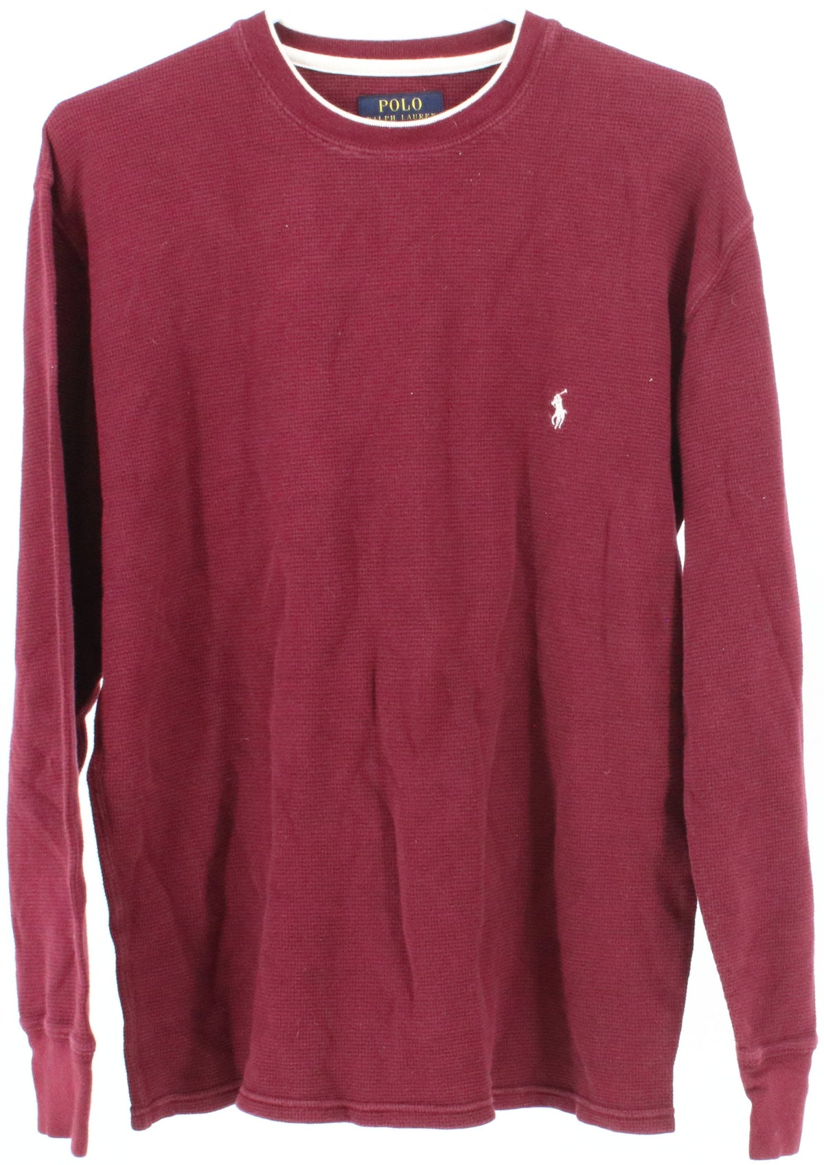 Polo Ralph Lauren Burgundy Textured Long Sleeved T-Shirt