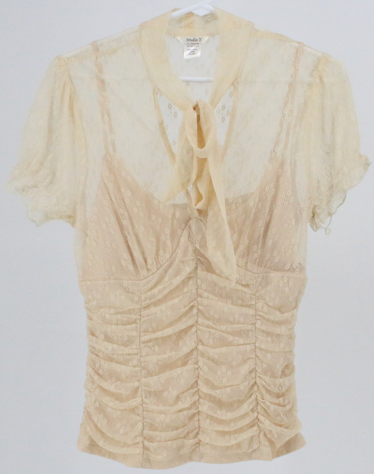 Studio Y Beige Lace Top