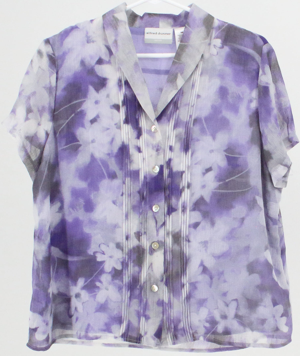 Alfred Dunner Petite Purple Print Blouse