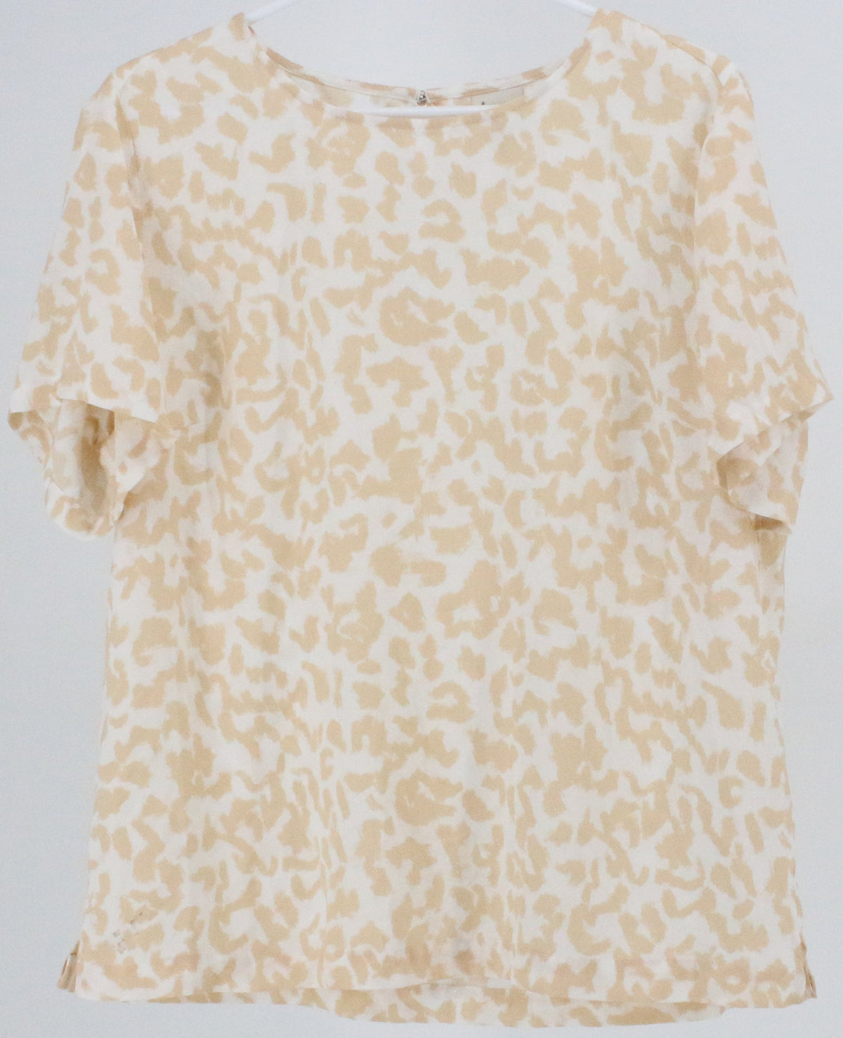 A New Day White and Beige Print Top